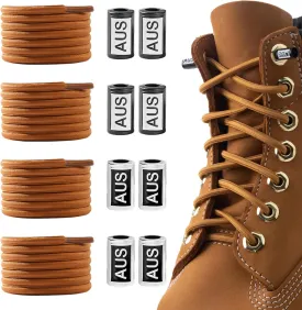 YLOKO No Tie Shoelaces - 2 Pairs, Elastic Round Shoe Laces, Tieless Shoe Strings Replacement Laces for Work Boots, Sneakers